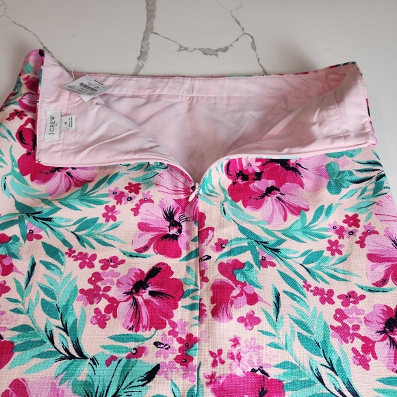J.CREW Printed Tropical Floral Basket weave Pencil Skirt Size 4 - Picture 10 of 10